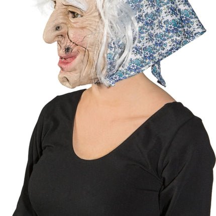 Heks Masker Met Bauwe Hoofddoek En Haar