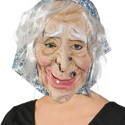 Heks Masker Met Bauwe Hoofddoek En Haar