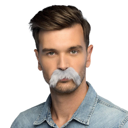 Grijze Nep Snor Dik