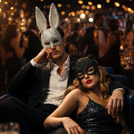 Halfmasker Bunny diamant