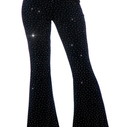 Zwarte Broek Dames Flared Glitter