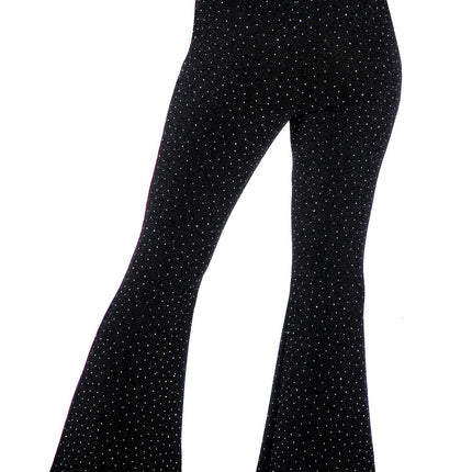 Zwarte Broek Dames Flared Glitter