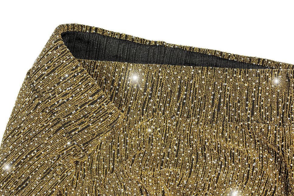 Gouden Broek Dames Flared Glitter