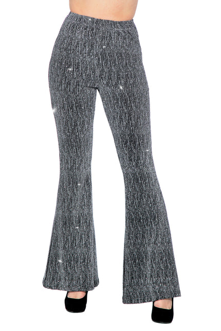 Zilveren Broek Dames Flared Glitter