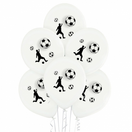 Voetbal Ballonnen Wit 30cm 10st