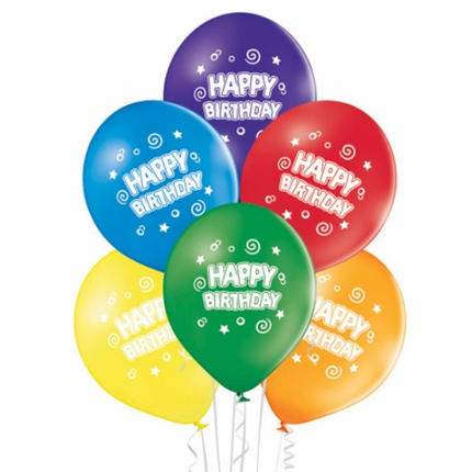 Gekleurde Ballonnen Happy Birthday 30cm 10st