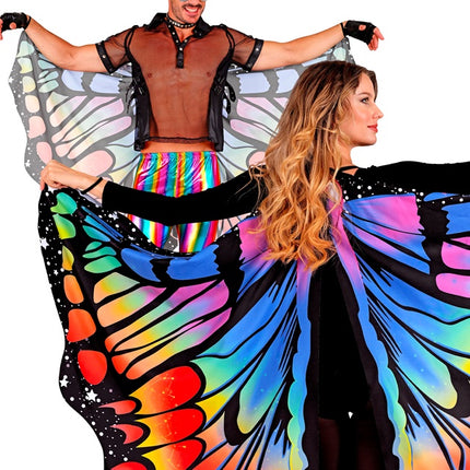 Vlinder vleugels regenboog 175x140cm