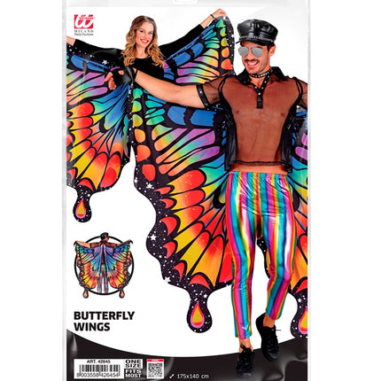 Vlinder vleugels regenboog 175x140cm