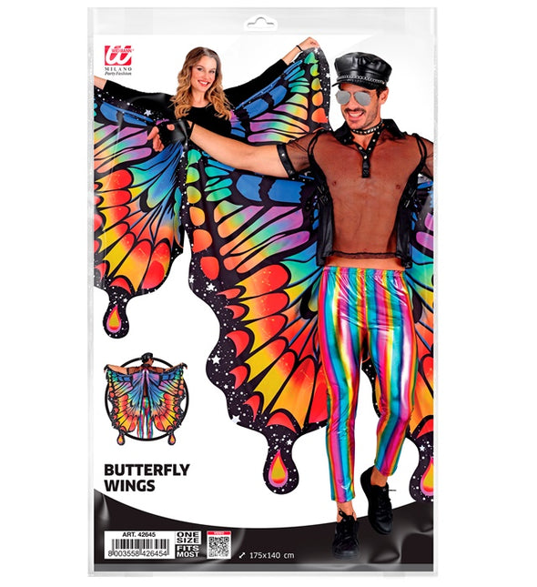 Vlinder vleugels regenboog 175x140cm