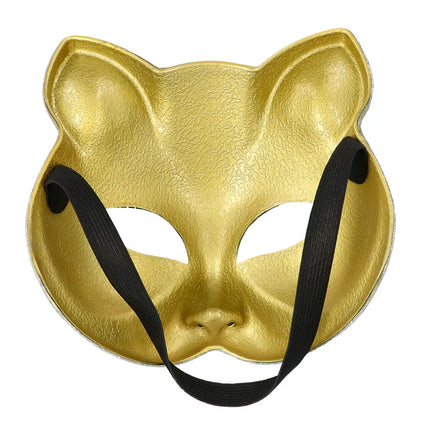 Halfmasker Disco cat goud