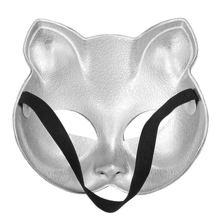 Halfmasker Disco cat zilver