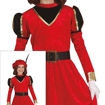 Pietenpak Jurk Kind Rood/Goud