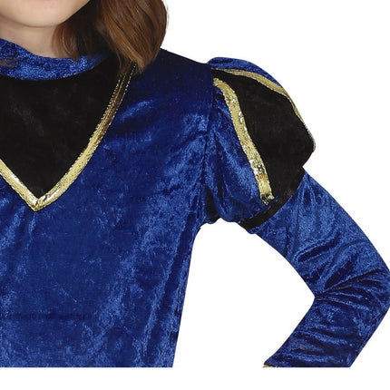 Pietenpak Jurk Kind Blauw/Goud