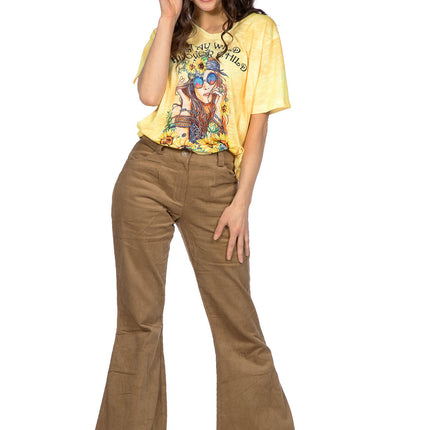 Hippie 60S Broek Bruin Dames