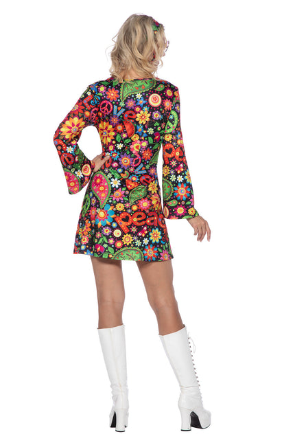 Hippie jurkje zwart peace