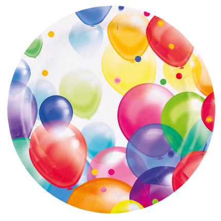 8 Borden Balloons Round Papier 23 cm