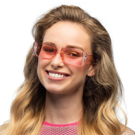 Set 2 Partybrillen Escape (zwart en roze)