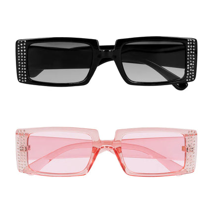 Set 2 Partybrillen Escape (zwart en roze)