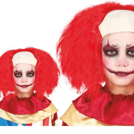 Rode Pruik Clown Kind