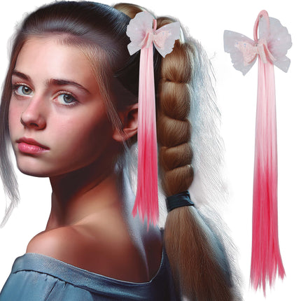 Roze Hair Extension Boog 40cm