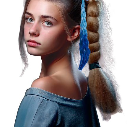 Blauwe Hair Extension Vlinder 35cm