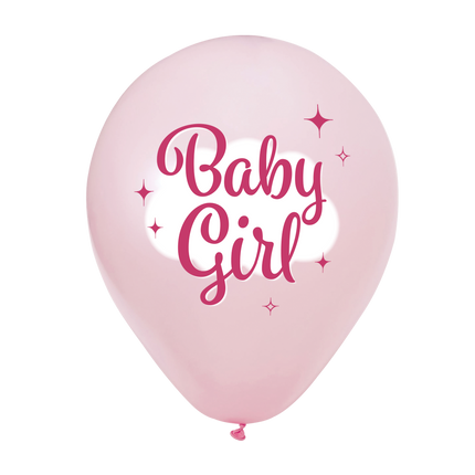 Roze Ballonnen Baby Girl 30cm 8st