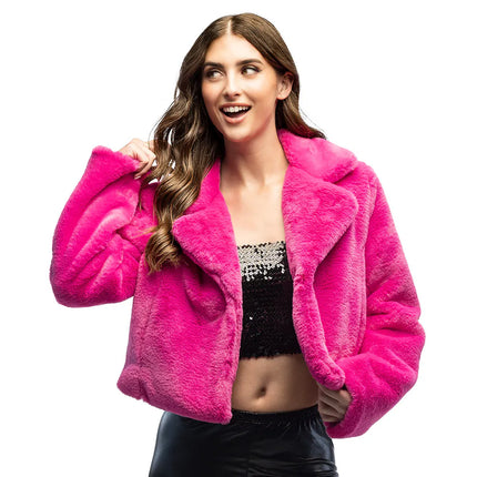 Jasje Fluffy rave roze (M/L)