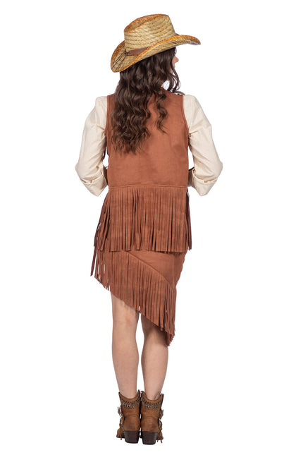 Cowgirl Kostuum Bruin Dames 2 delig