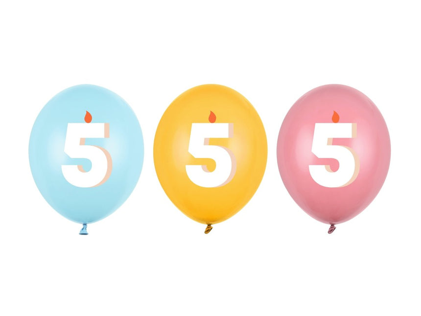 5 Jaar Ballonnen 30cm 50st van Partydeco koop je bij Partywinkel
