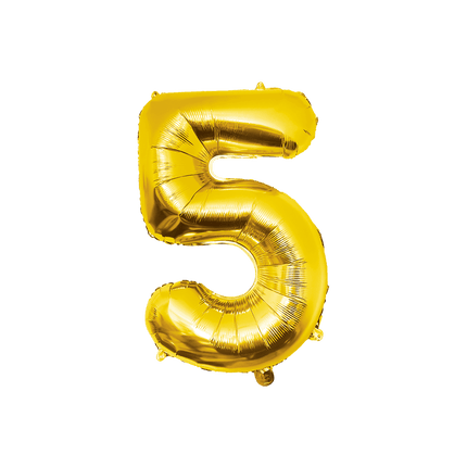 5 Jaar Cijfer Ballon Goud Leeg 86cm van Paper Dreams koop je bij Partywinkel