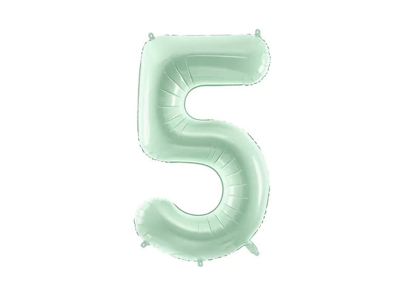5 Jaar Cijfer Ballon Mintgroen Leeg 72cm van Partydeco koop je bij Partywinkel