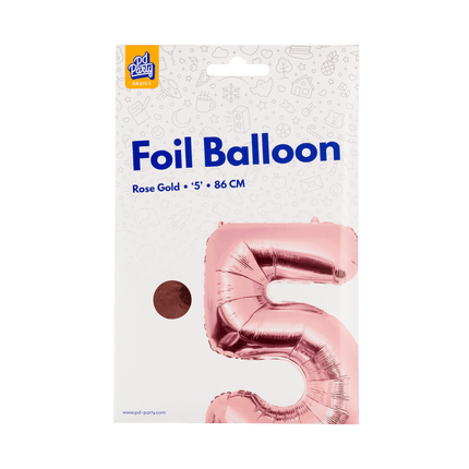 5 Jaar Cijfer Ballon Rose Goud Leeg 86cm van Paper Dreams koop je bij Partywinkel