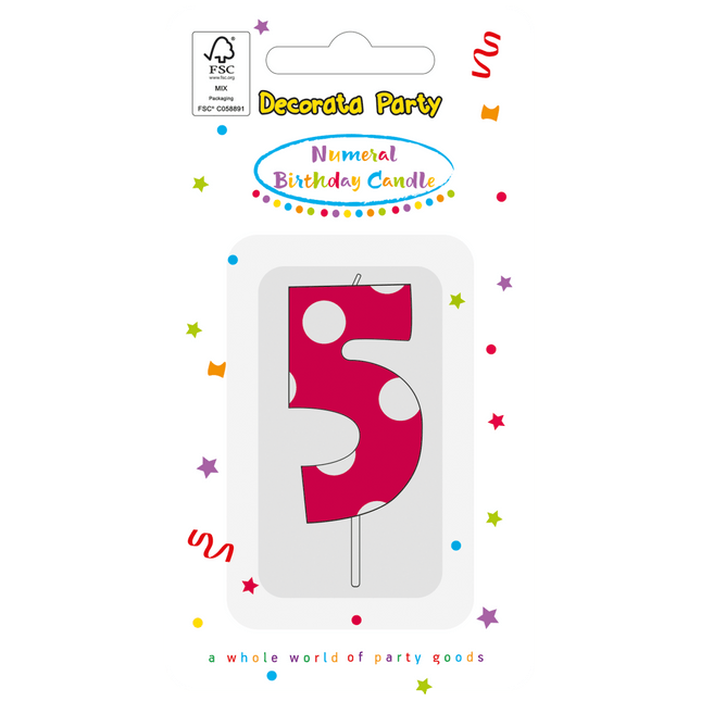 5 Jaar Kaars Roze van Procos koop je bij Partywinkel