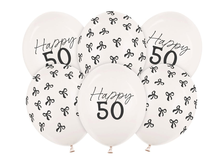 50 Jaar Ballonnen 30cm 50st van Partydeco koop je bij Partywinkel