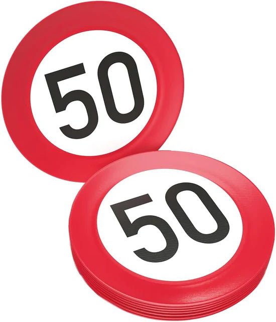 50 Jaar Borden Verkeersbord 23cm van VDV Benefit koop je bij Partywinkel