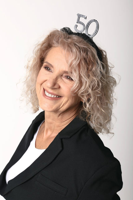 50 Jaar Haarband Zwart van Partydeco koop je bij Partywinkel