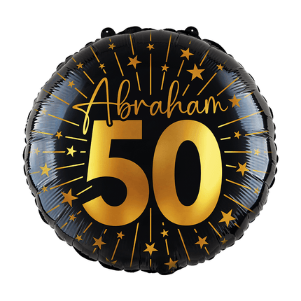 50 Jaar Helium Ballon Zwart Goud Abraham Leeg 45cm van WeFiesta koop je bij Partywinkel