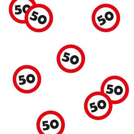 50 Jaar Tafelconfetti 2,5cm van Paper Dreams koop je bij Partywinkel