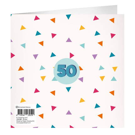 50 Jaar Wenskaart 23cm van Paper Dreams koop je bij Partywinkel