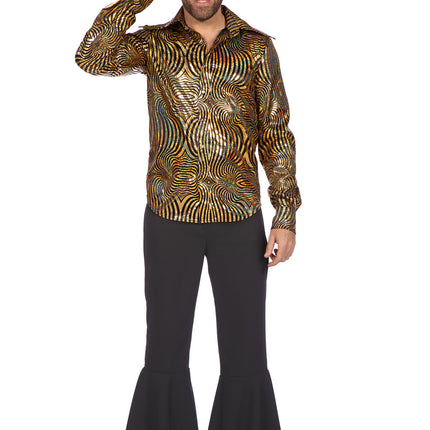 Party blouse disco Goud