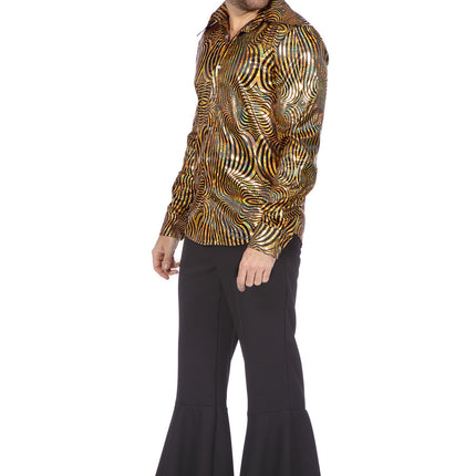 Party blouse disco Goud