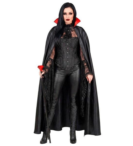 Vampier Cape Zwart Rood 1,4m