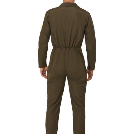 Top Gun Jumpsuit Groen Heren Piloot Maverick