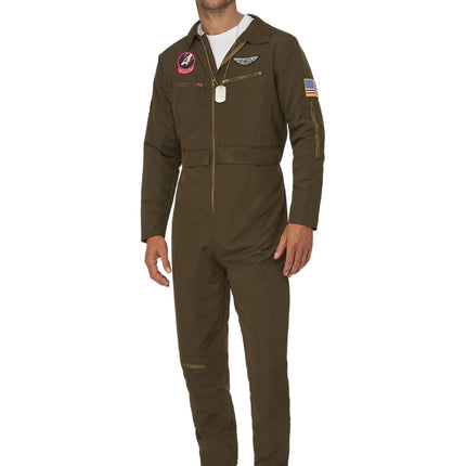 Top Gun Jumpsuit Groen Heren Piloot Maverick