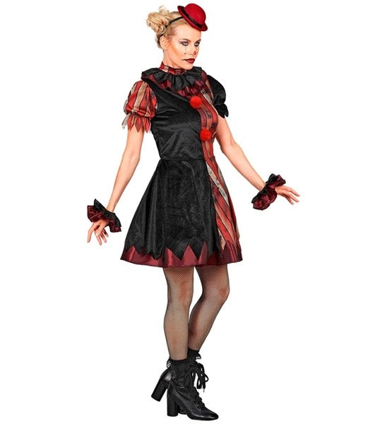 Wicked Clown Jurk Rood Zwart Dames