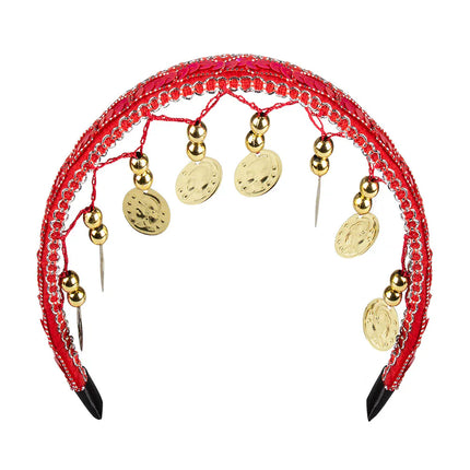 Hoofdband Belly dance rood
