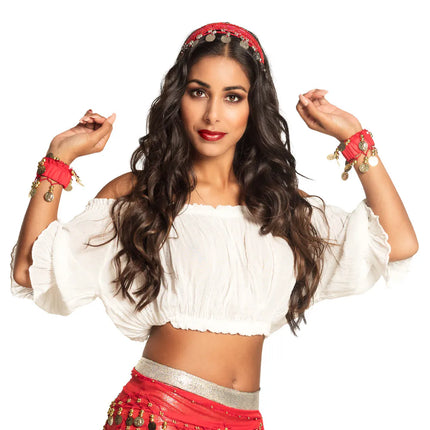 Hoofdband Belly dance rood