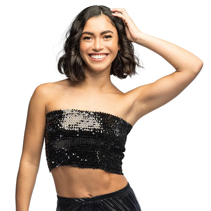 Top Sparkle zwart (M/L stretch)
