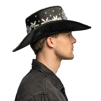 Cowboyhoed Crystal zwart