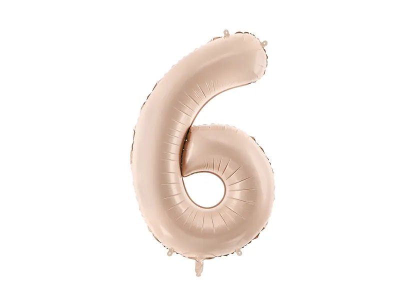 6 Jaar Cijfer Ballon Beige Glans Leeg 72cm van Partydeco koop je bij Partywinkel